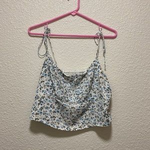 Abercrombie tie strap floral crop top
